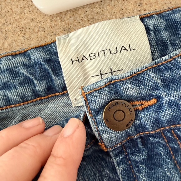 Habitual 10 30 Denim Wide Leg Crop Jeans Braided Boho Artist Flare - Picture 5 of 10